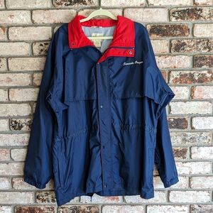 🌊 St John's Bay Seaside, Oregon Navy Blue Windbreaker Lightweight Jacket XXL